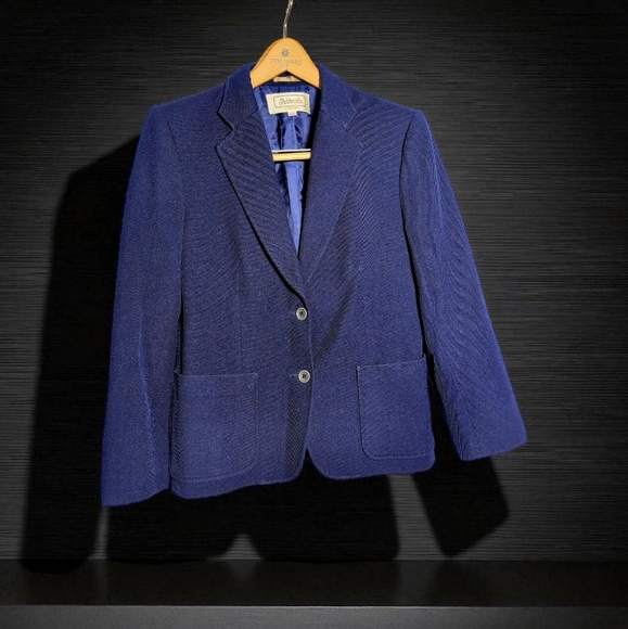 Vintage Addenda By Renown Sz 11 Royal Blue Wool Women's Blazer - Picture 1 of 6